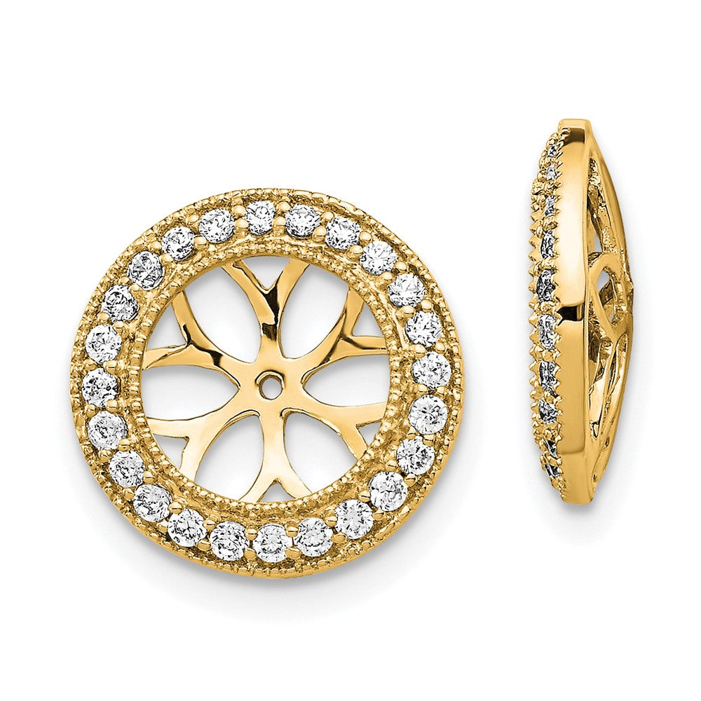 14K Gelbgold Ohrring-Jackets mit Kreis-Diamanten, 0,375 Karat