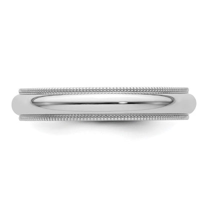 Platin 4mm Poliert Milgrain Komfort-fit Ehering Ring
