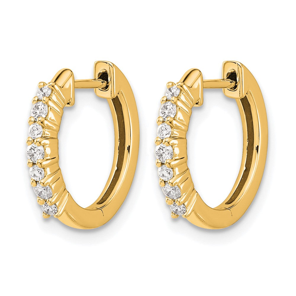 14K Gelbgold Creolen mit Scharnier und 0,25 ct. Diamanten