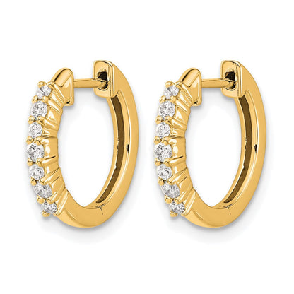 14K Gelbgold Creolen mit Scharnier und 0,25 ct. Diamanten