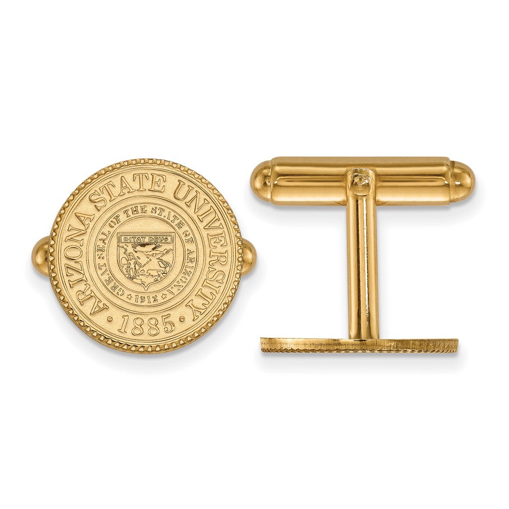 14K Gelbgold Gold Logoart Arizona State University Wappen Manschette Knöpfe