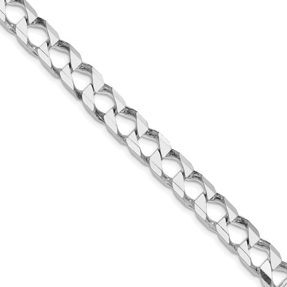 Sterlingsilber Rhodiniert 8.6mm Diamantiert Quadratisch Panzer 26 Zoll Kette