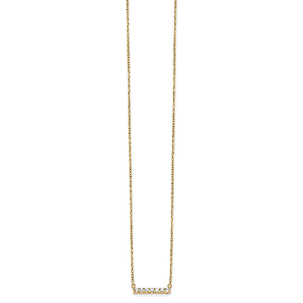 14K Gelbgold Poliert 1/4 Karat Diamant Stab 18 Zoll Halskette