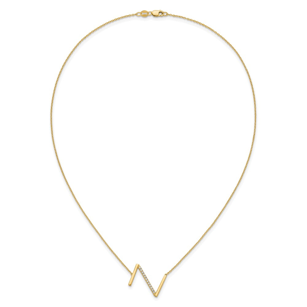 14K Gelbgold Seitlich Diamant Initiale Z 18 Zoll Halskette