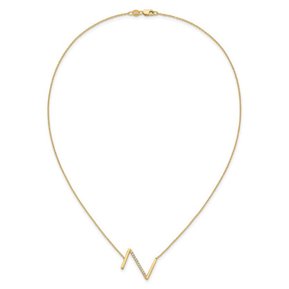 14K Gelbgold Seitlich Diamant Initiale Z 18 Zoll Halskette