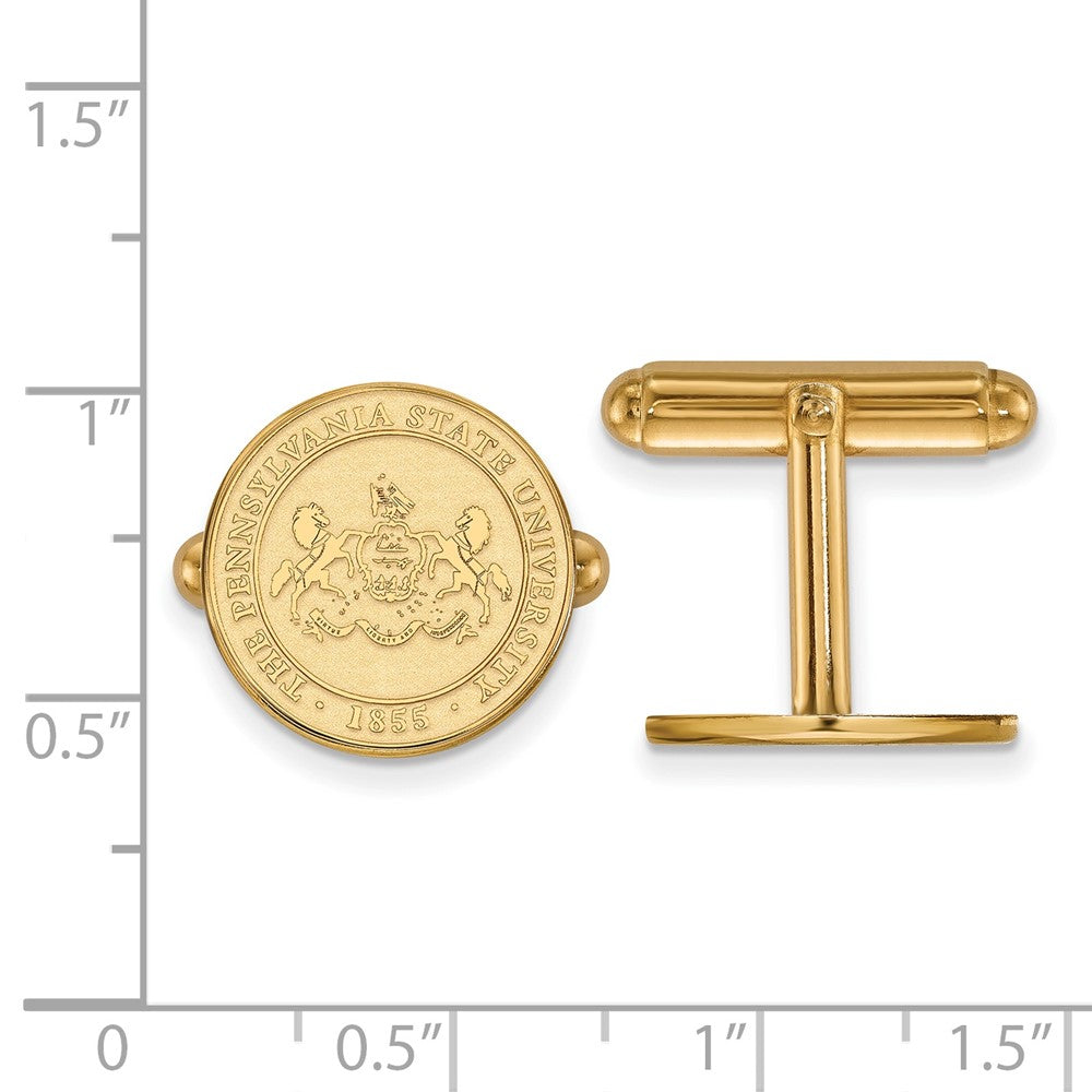 14K Gelbgold Gold Logoart Penn State University Wappen Manschette Knöpfe
