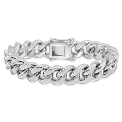 Sterlingsilber Rhodiniert Panzer Glieder Herren Gliederarmband