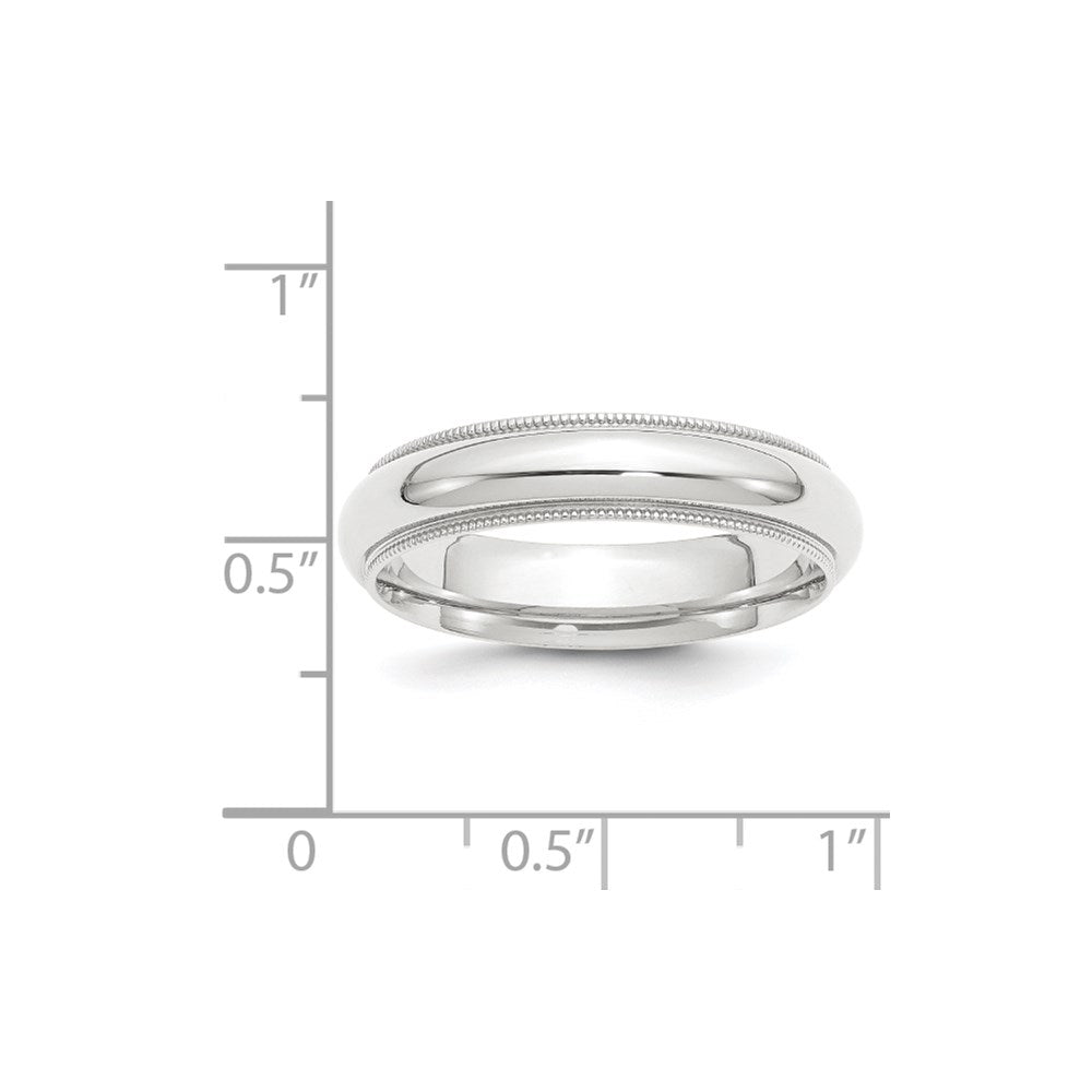 Platin 5mm Poliert Milgrain Komfort-fit Ehering Ring
