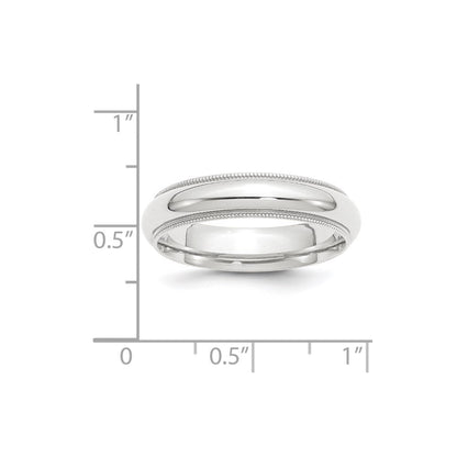 Platin 5mm Poliert Milgrain Komfort-fit Ehering Ring