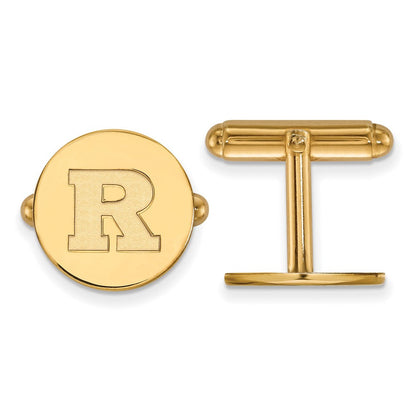 14K Gelbgold Gold Logoart Rutgers University Buchstabe R Manschette Knöpfe
