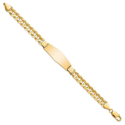 14K Gelbgold Poliert Massiv Kette/solid Platte Panzer Glieder Weich Diamant Form 37.5x12mm Platte 8 Zoll Id Armband