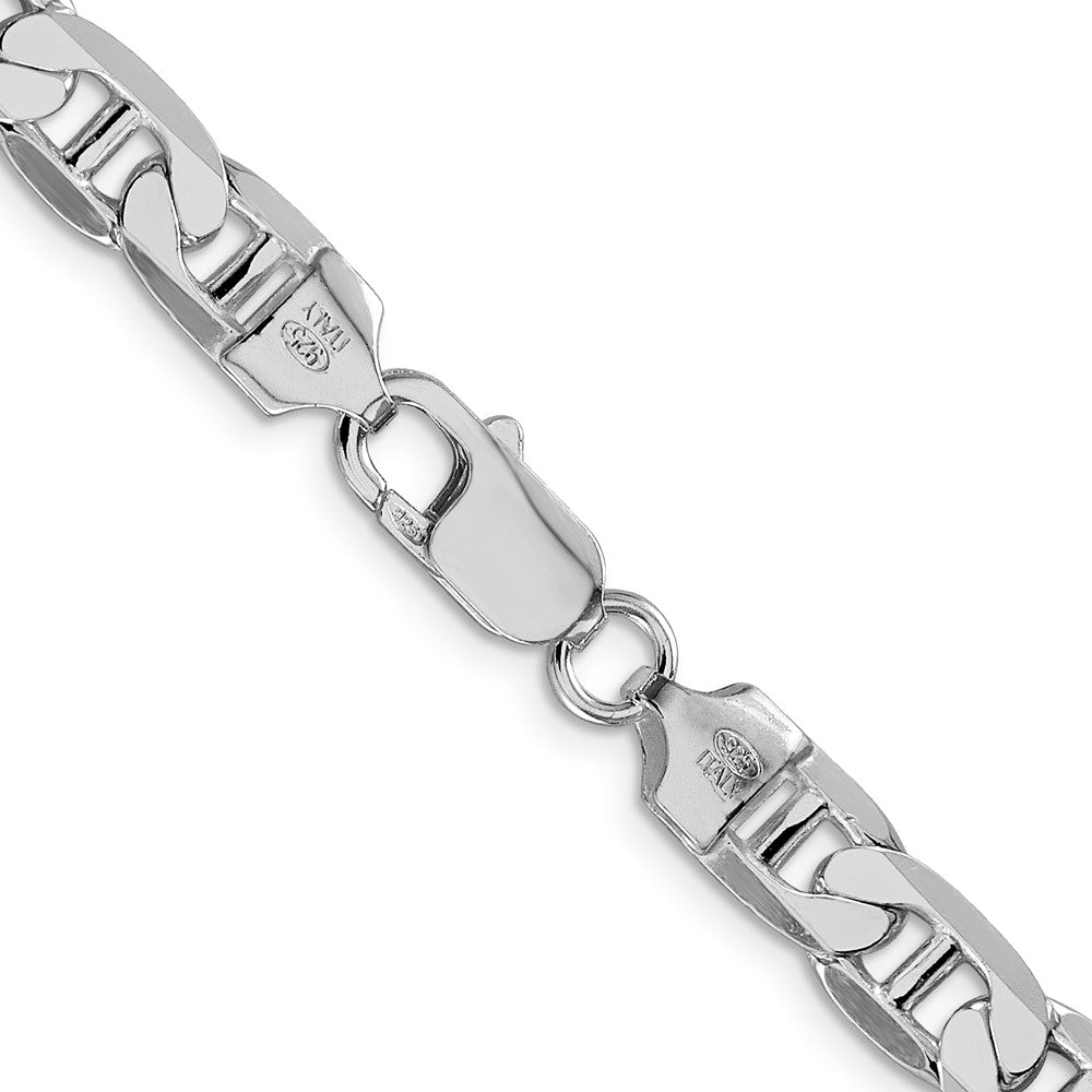 Sterlingsilber Rhodiniert 7mm Flach Anker Halskette