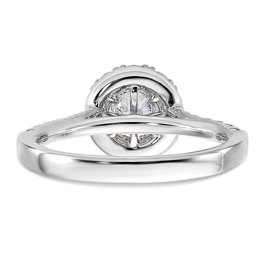 True Origin 14K Weißgold Verlobungsring mit 1K im Labor gezüchtetem Diamant VS+ F+ und komplettem Halo
