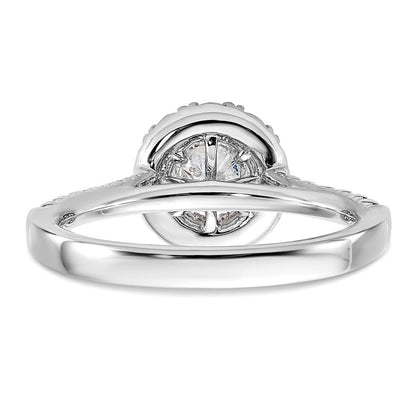 True Origin 14K Weißgold Verlobungsring mit 1K im Labor gezüchtetem Diamant VS+ F+ und komplettem Halo