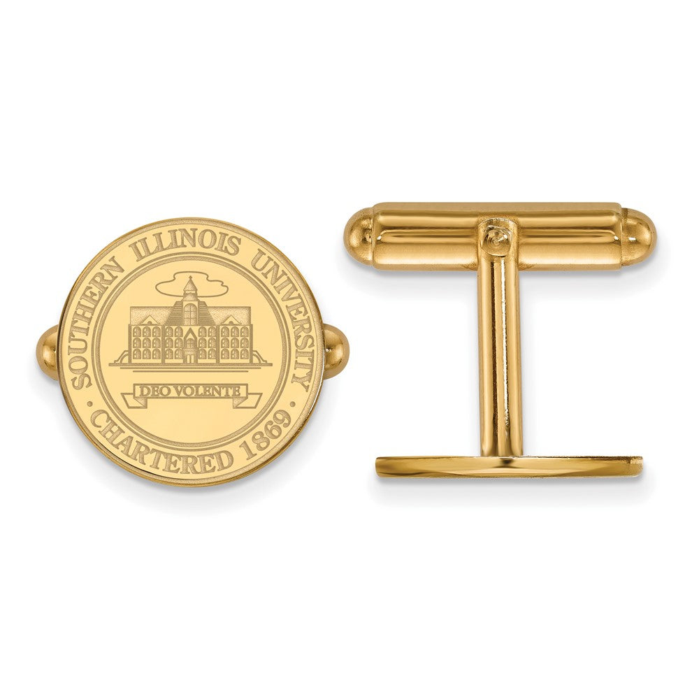 14K Gelbgold Gold Logoart Southern Illinois University Wappen Manschette Knöpfe