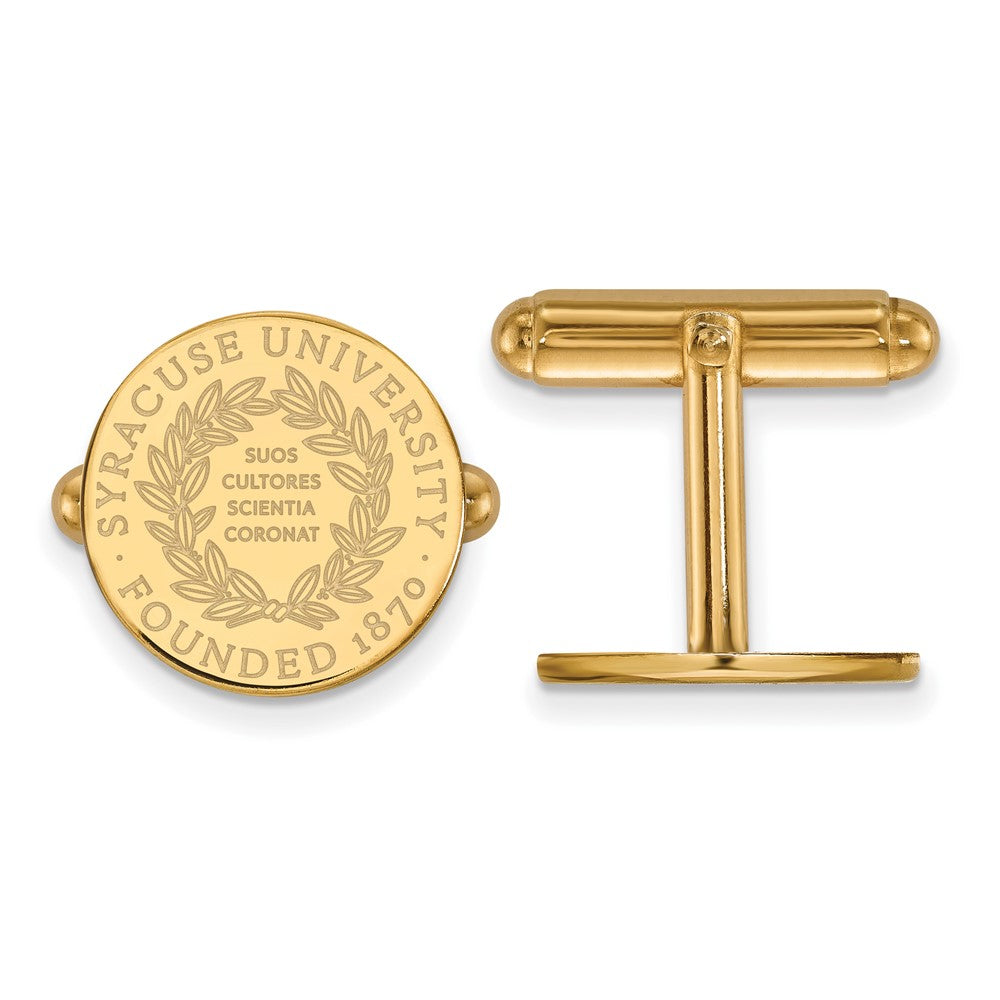 14K Gelbgold Gold Logoart Syracuse University Wappen Manschette Knöpfe