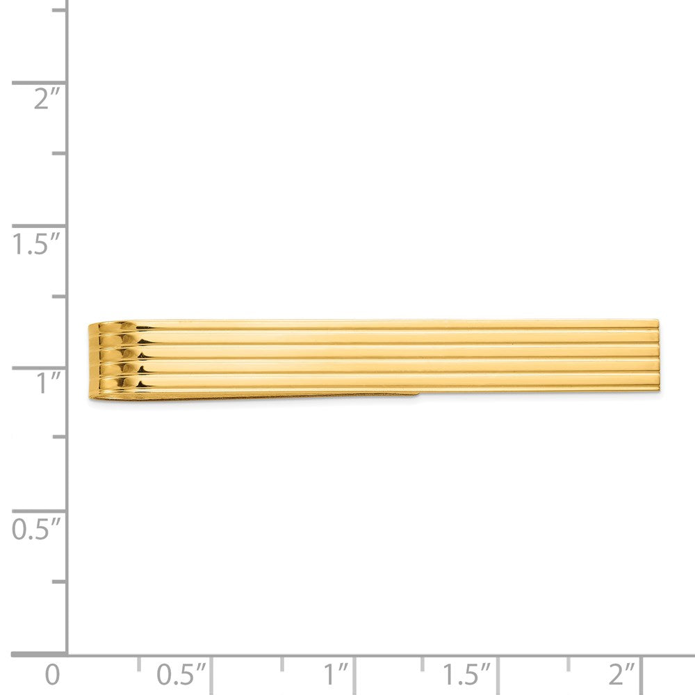 14K Gelbgold Herren Gerillt Krawatten Stab