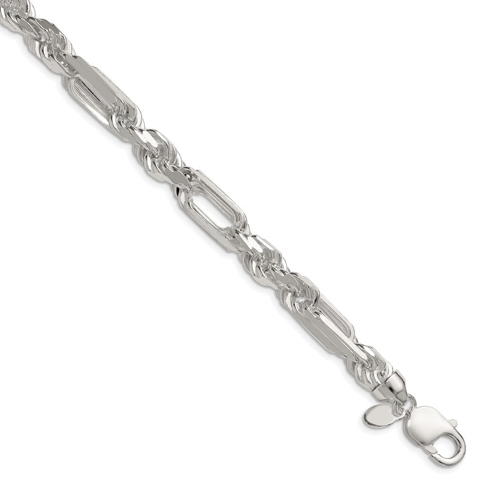 Sterlingsilber 8mm Diamantiert Figarope Kette
