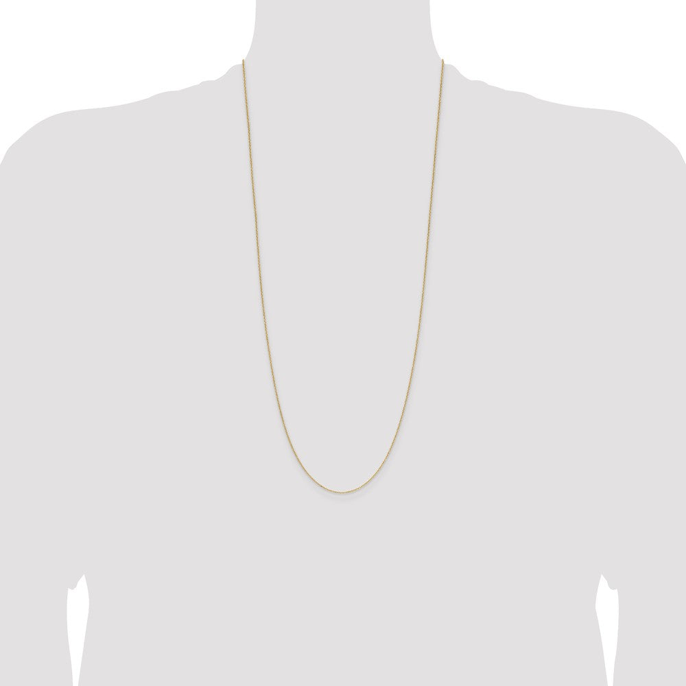 14K Gelbgold 1.0mm Diamantiert Forzantine Ankerkette Halskette