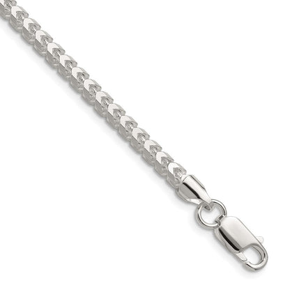 Sterlingsilber 4.0mm Diamantiert Quadratisch Franco 30 Zoll Kette