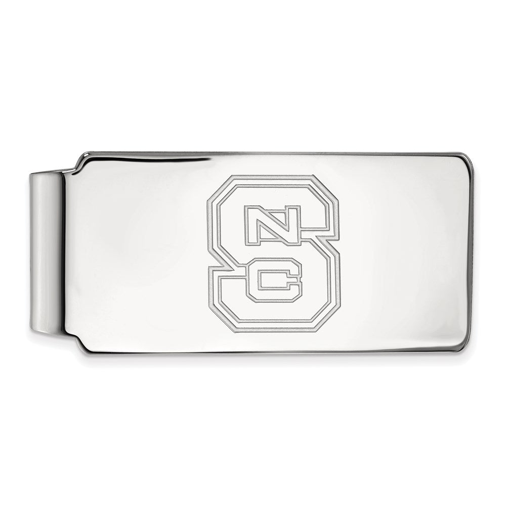 14K Weißgold Logoart North Carolina State University N-c-s Geldklammer