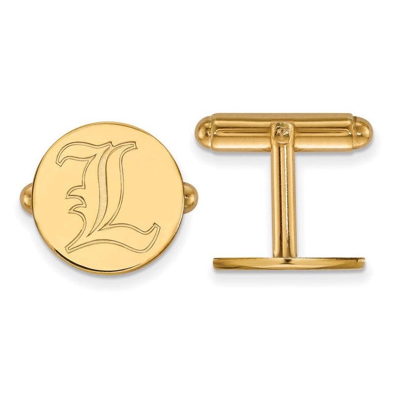 14K Gelbgold Gold Logoart University Of Louisville Buchstabe L Manschette Knöpfe