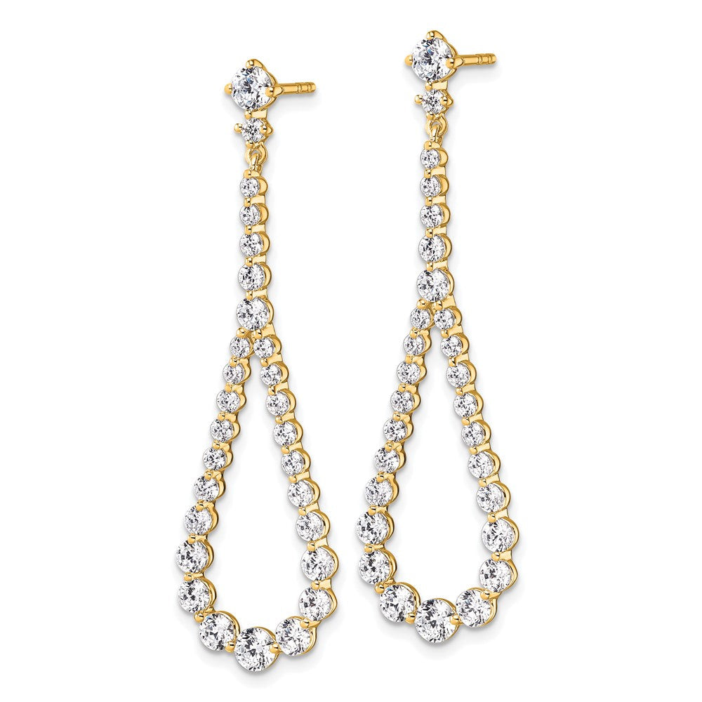 14K Gelbgold Ohrhänger mit 3K Labor-gezüchteten Diamanten VS+ F+, komplette Fashion-Tropfenform