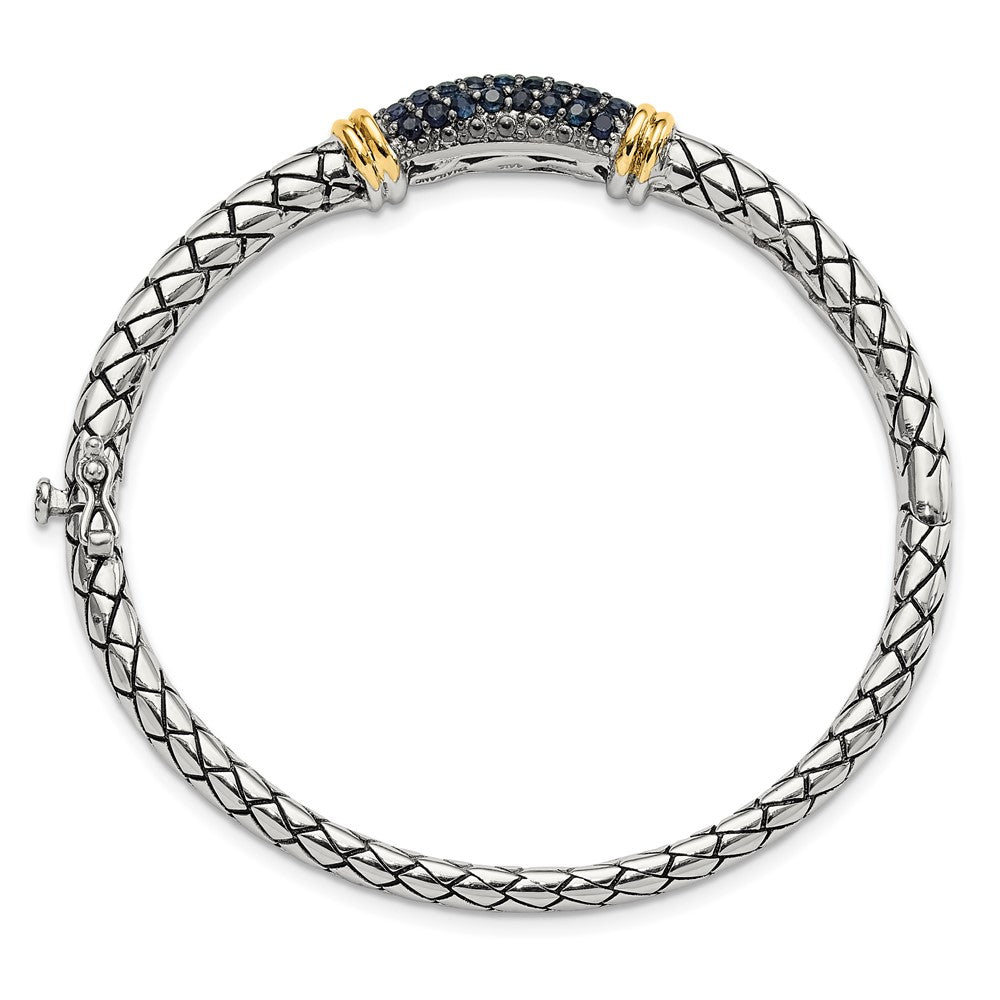 Shey Couture Sterlingsilber Rhodiniert mit 14K Akzente Saphir Armreif Armband