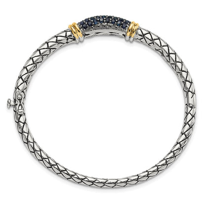Shey Couture Sterlingsilber Rhodiniert mit 14K Akzente Saphir Armreif Armband