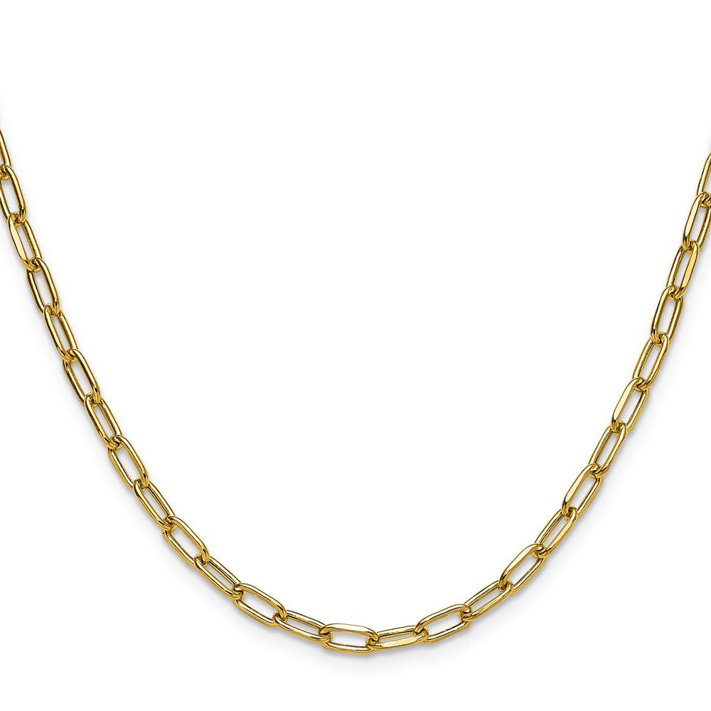 14K Gelbgold 3.7mm Halbmassiv Abgeschrägt Büroklammer Halskette
