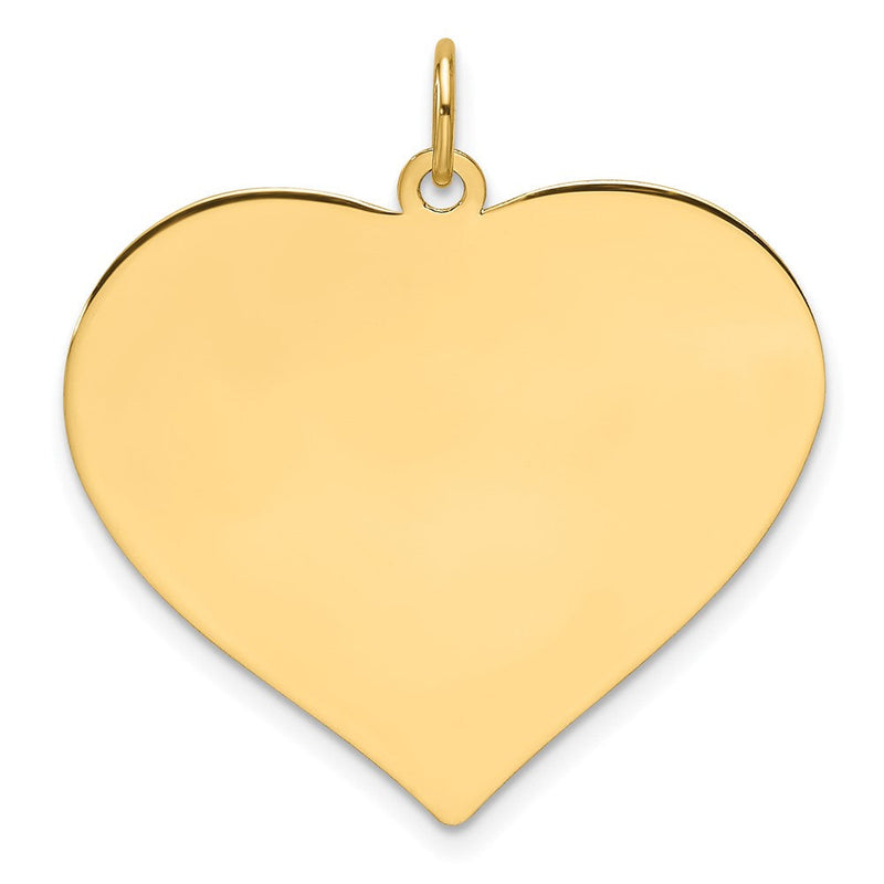 14K Gelbgold Schlicht Gravierbar Herz 25.7x28.9mm Plättchen Charm