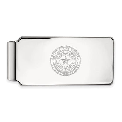 14K Weißgold Logoart Baylor University Wappen Geldklammer