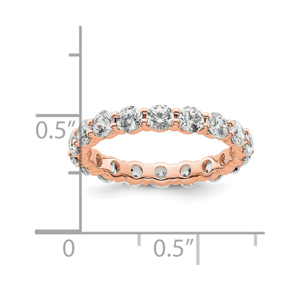 14K Roségold Poliert Größe 5.5 Shared Krappen 2 Karat Diamant Komplett Memoire Ehering Ring