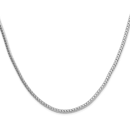 Sterlingsilber Rhodiniert 3.4mm Diamantiert Rund Franco 30 Zoll Kette