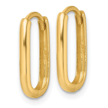 14K Gelbgold Poliert Rechteck 2.00mm Klappbar Creolen