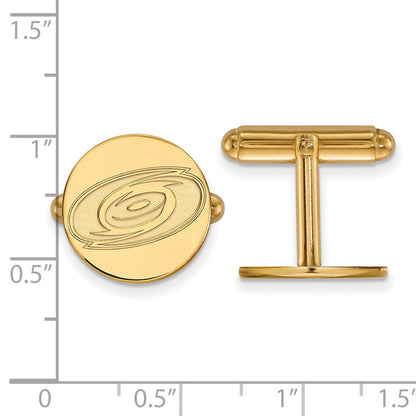 14K Gelbgold Gold Nhl Logoart Carolina Hurricanes Manschette Knöpfe