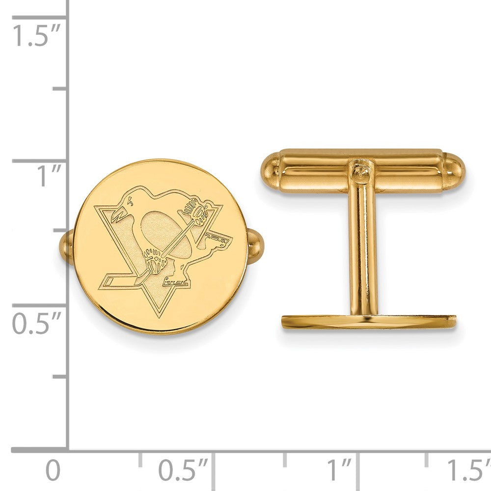 14K Gelbgold Gold Nhl Logoart Pittsburgh Penguins Manschette Knöpfe