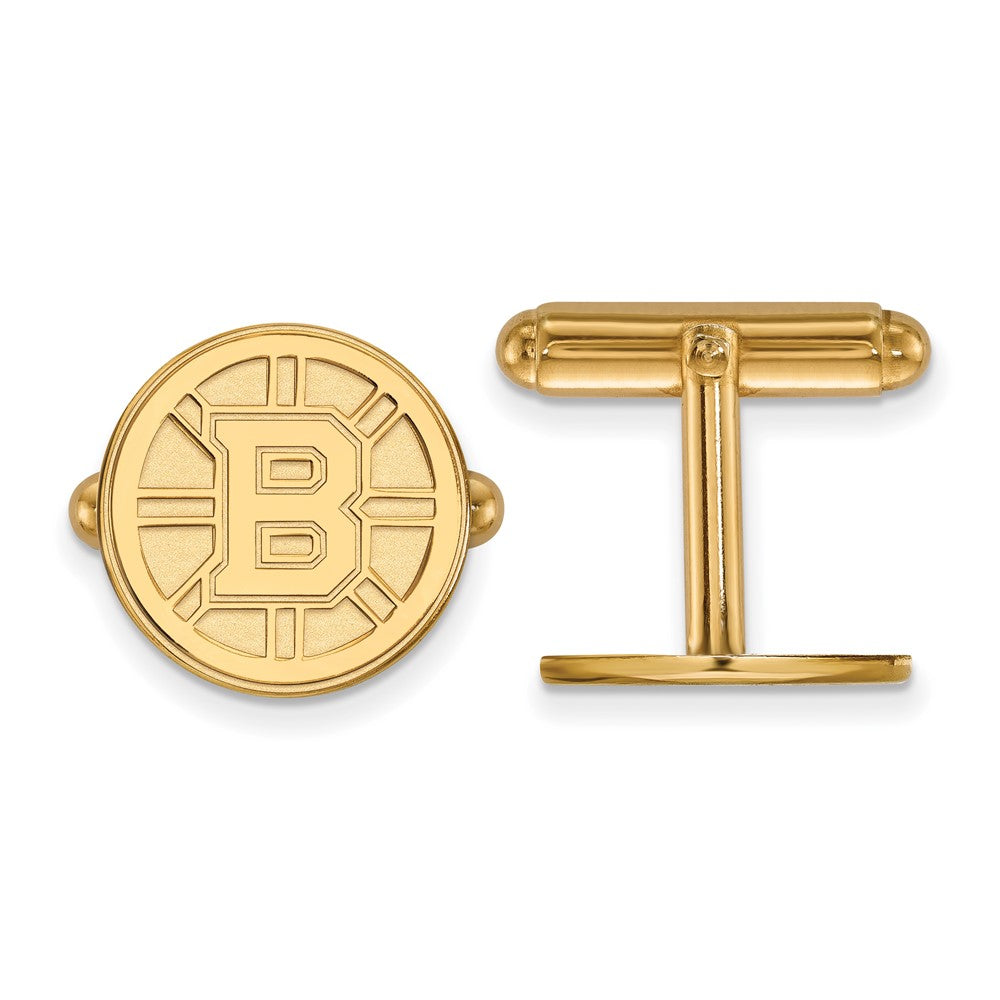 14K Gelbgold Gold Nhl Logoart Boston Bruins Manschette Knöpfe
