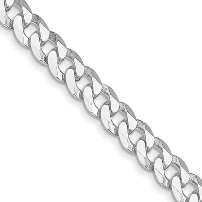 Sterlingsilber Rhodiniert 7mm Abgeschrägt Panzer 28 Zoll Kette