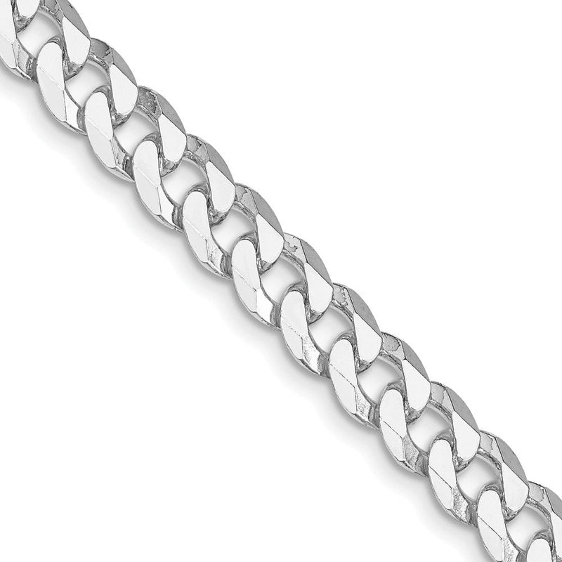 Sterlingsilber Rhodiniert 7mm Abgeschrägt Panzer 28 Zoll Kette