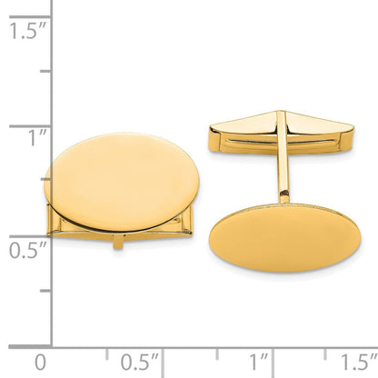 14K Gelbgold Herren Oval Manschette Knöpfe
