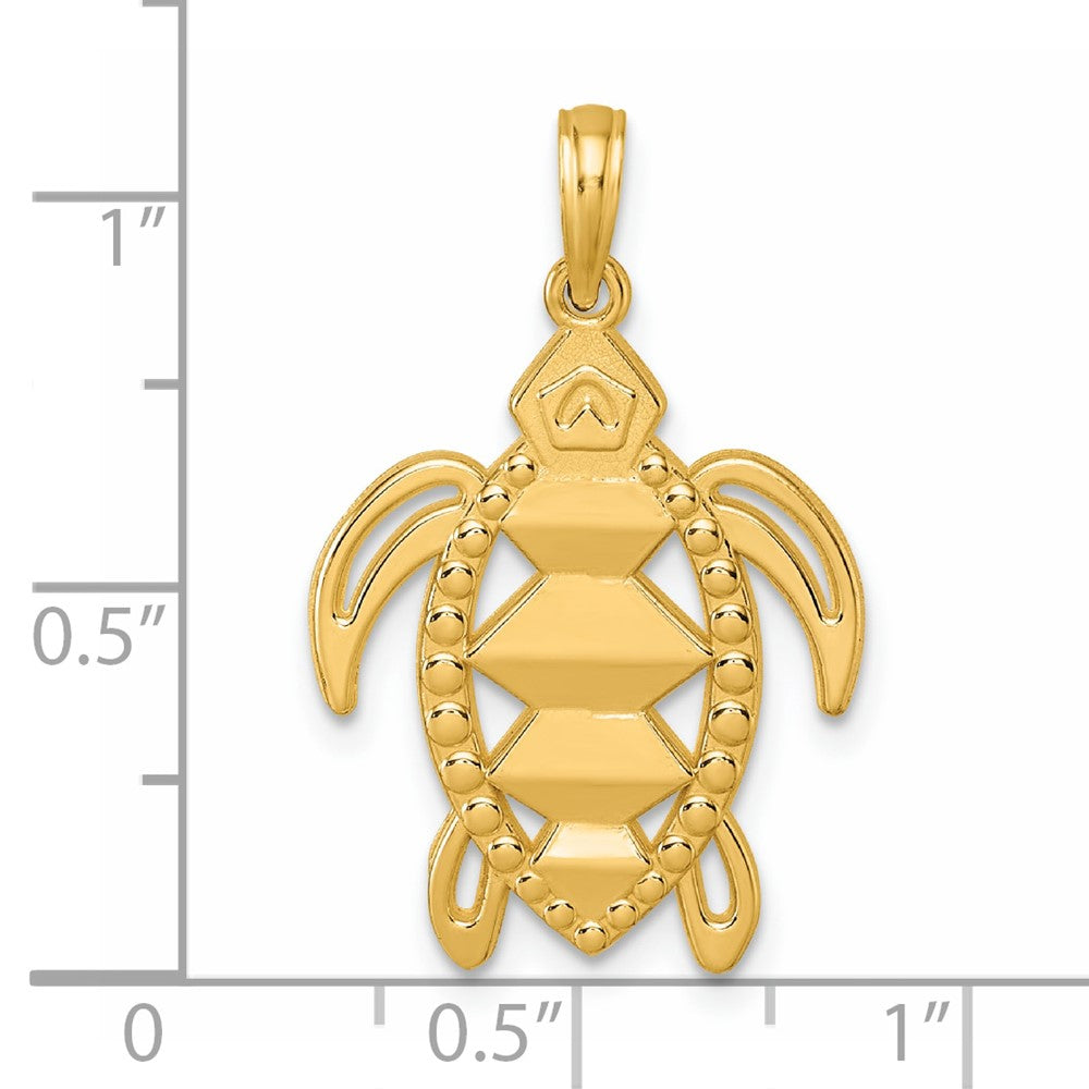 14K Gelbgold Poliert Schildkröte Anhänger