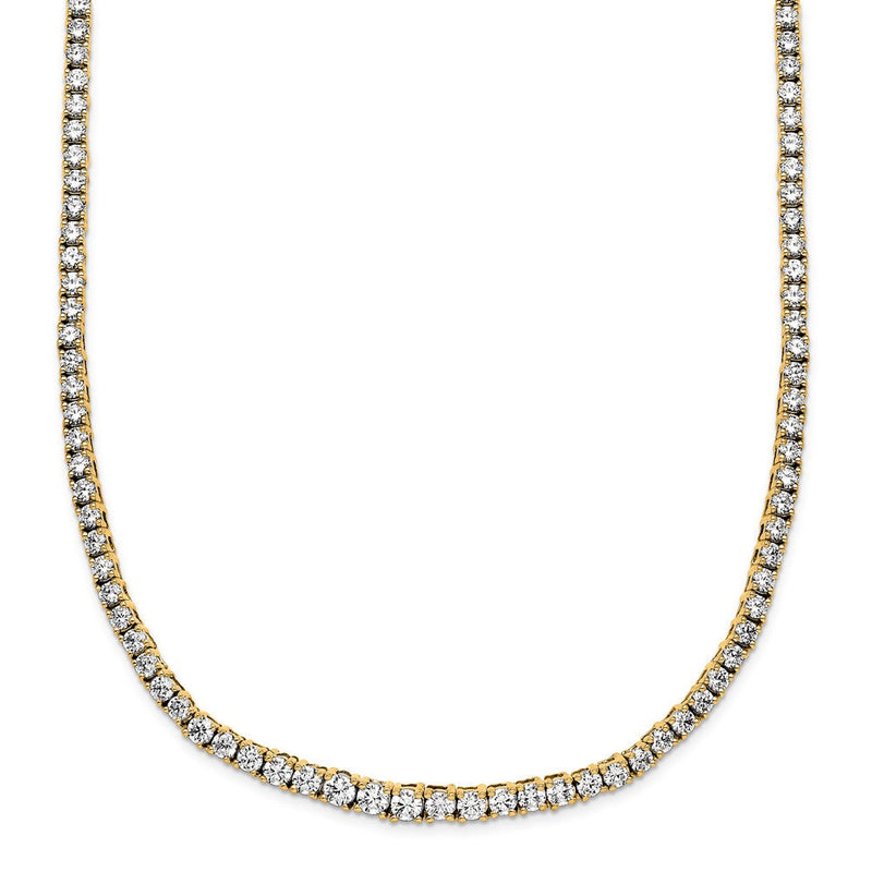 14K Gelbgold 5 Karat Im Labor Gezüchtet Diamant Vs/si+ G+ Komplett 18 Zoll Abgestuft Tennis Halskette