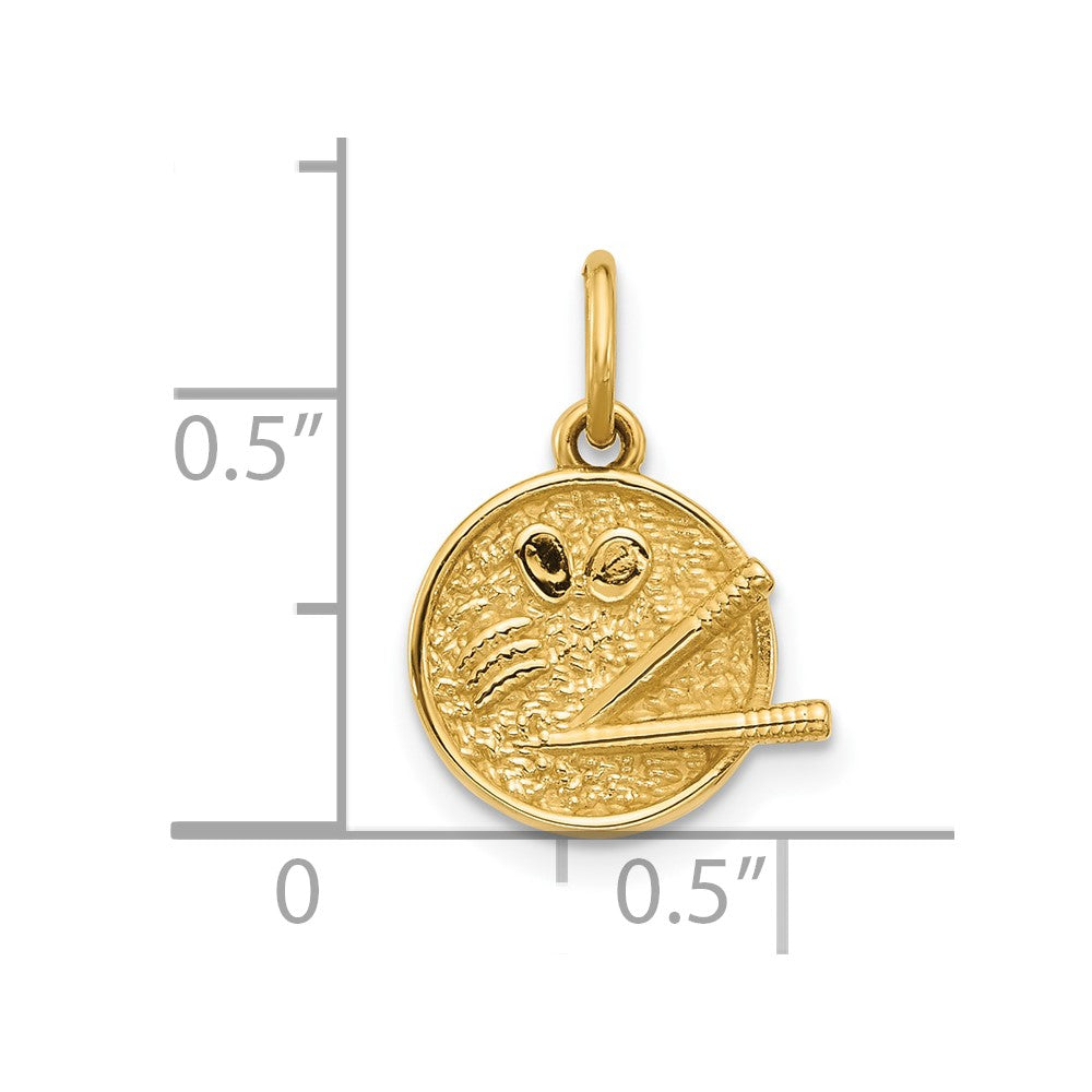 14K Gelbgold Fancy Ramen-Schüssel-Charm