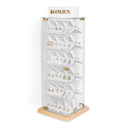 2-sided Locking 36 Ohrring Display mit Security Ankerkette & Boxes