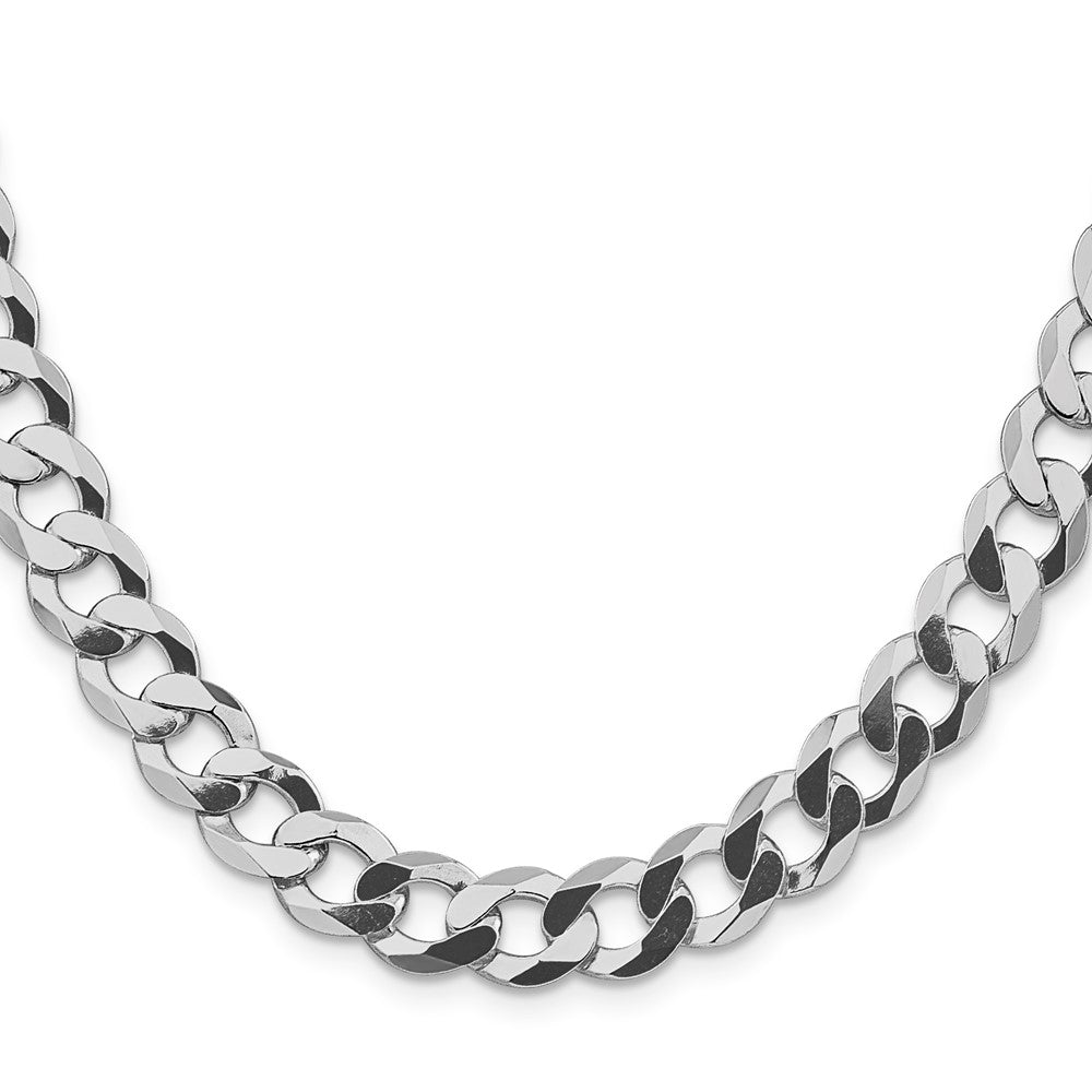 Sterlingsilber Rhodiniert 9.75mm Flach Panzer 30 Zoll Kette