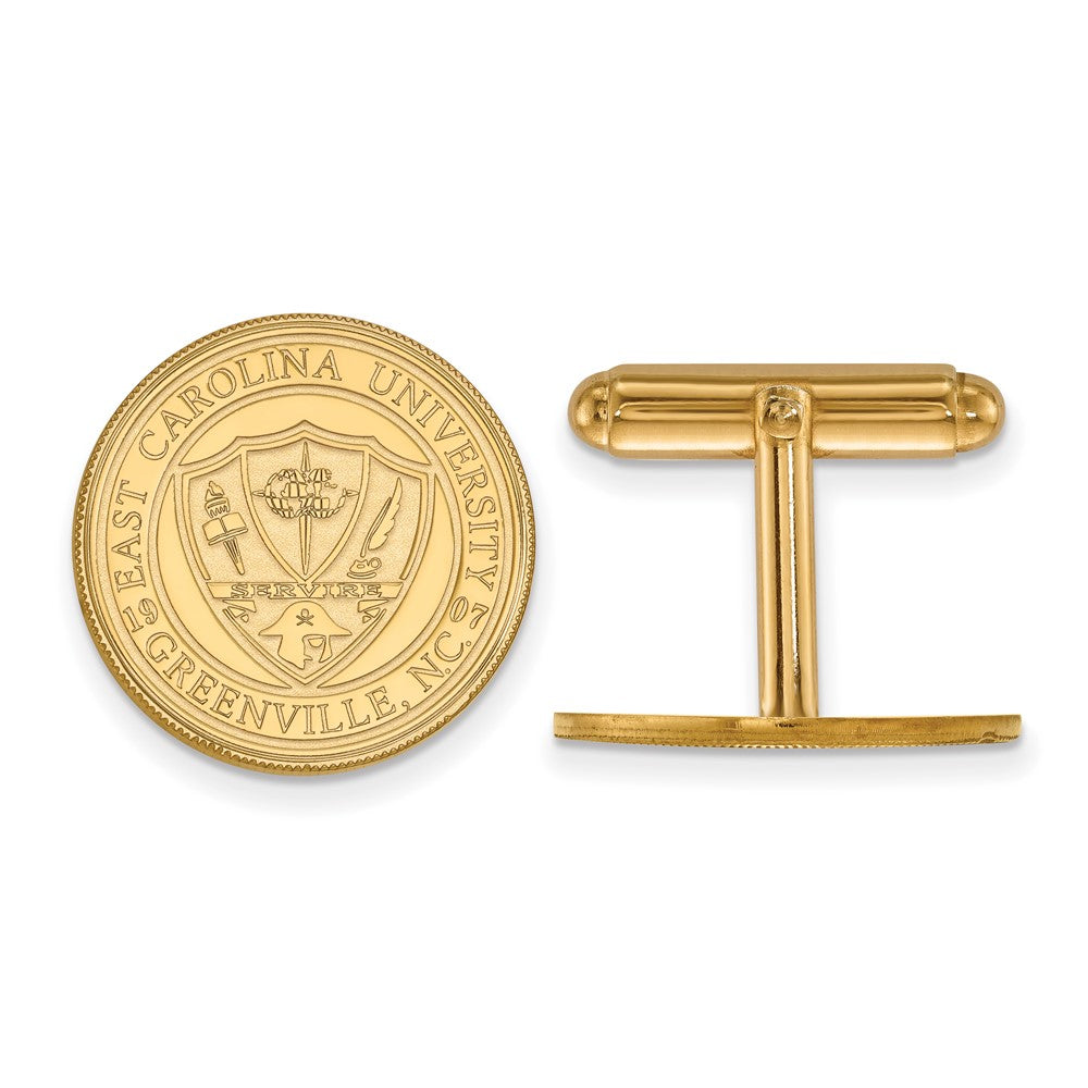 14K Gelbgold Gold Logoart Ost Carolina University Wappen Manschette Knöpfe