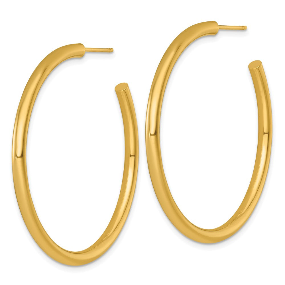 14K Gelbgold Poliert 3.0 X 45mm Röhre C-hoop Ohrstecker