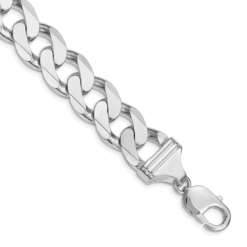 Sterlingsilber Rhodiniert 14.5mm Panzer Gliederarmband
