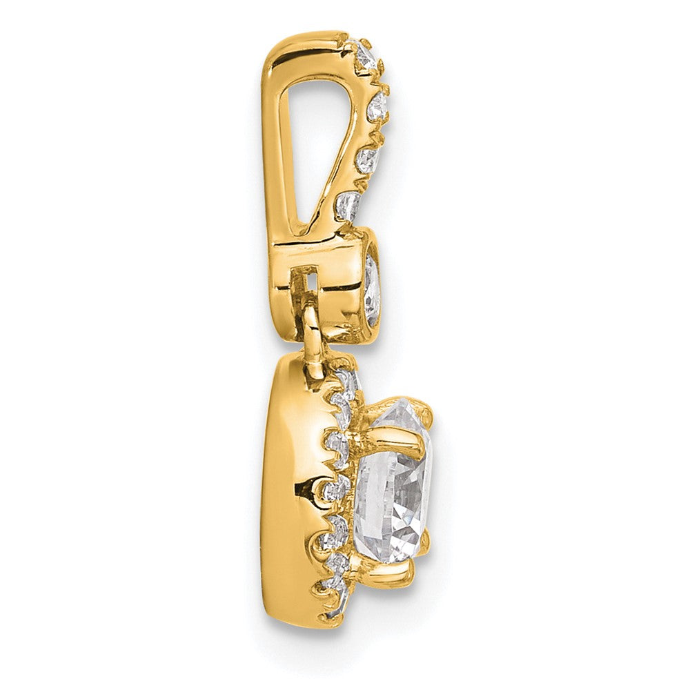 14K Gelbgold 1 Karat Zertifiziert Im Labor Gezüchtet Diamant Vs/si+ G+ Rund Komplett Heiligenschein Anhänger